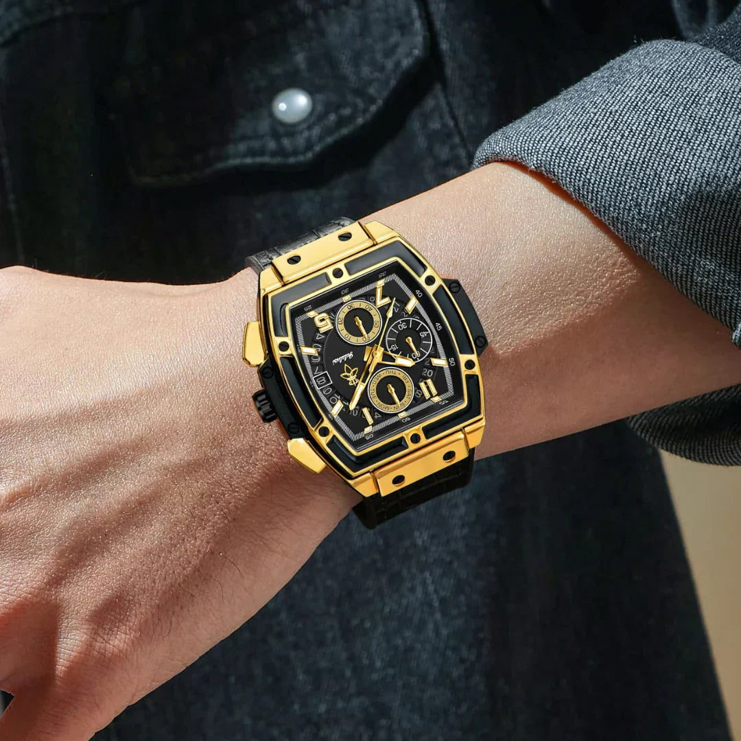 VYRONIX – Men’s Sport Chronograph Watch with Leather Strap Sergio Cavelli